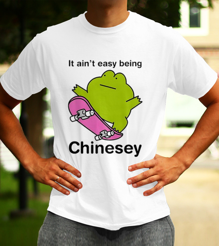 It Ain't Easy Being Chinesey Kawaii Frog On Skateboard T-Shirt