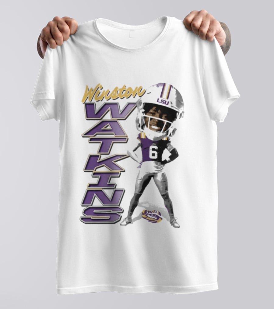 Winston Watkins LSU Tigers Football Caricature T-Shirt