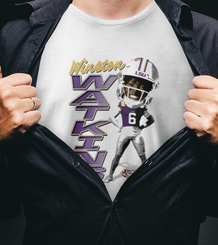 Winston Watkins LSU Tigers Football Caricature T-Shirt