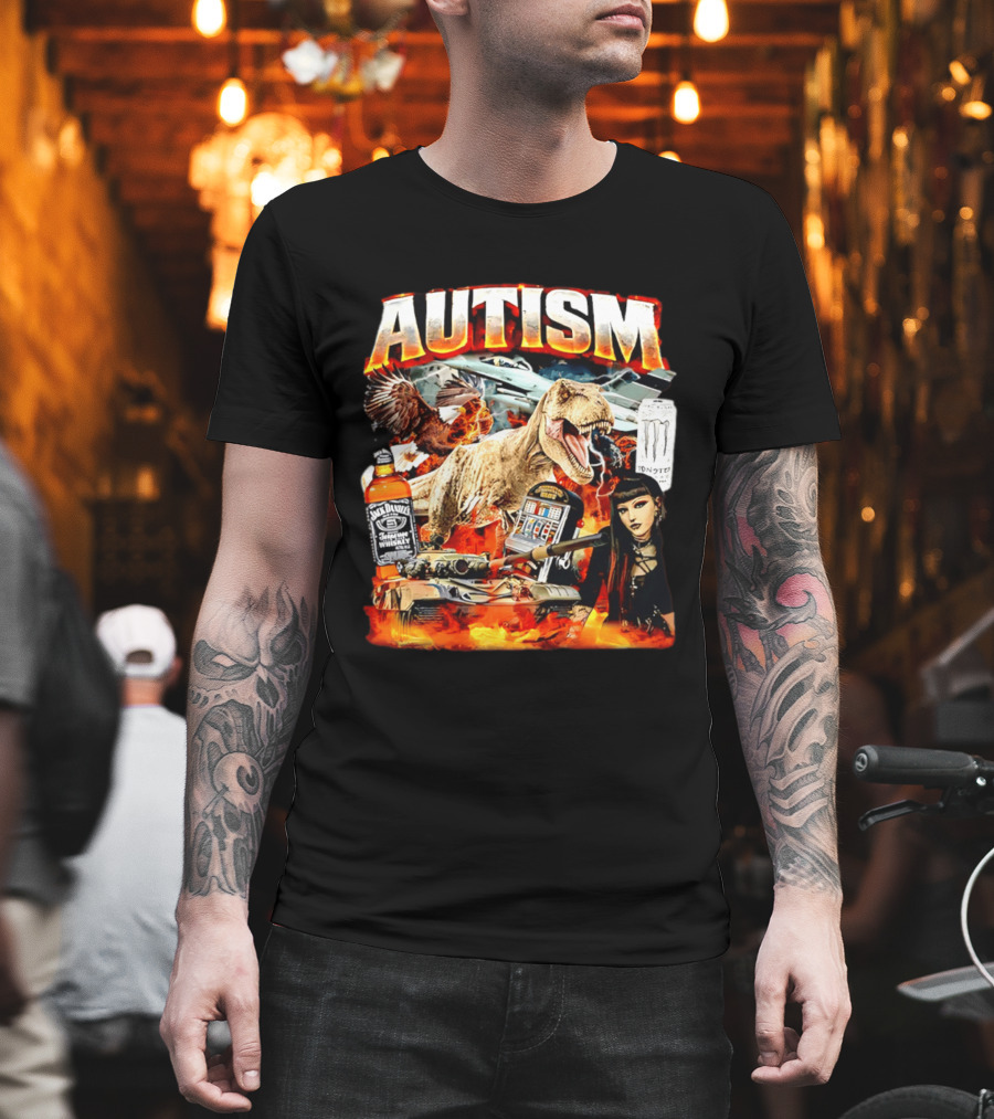 Autism Rex Eagle Jack Daniel's Tank Monster Energy Explosion T-Shirt