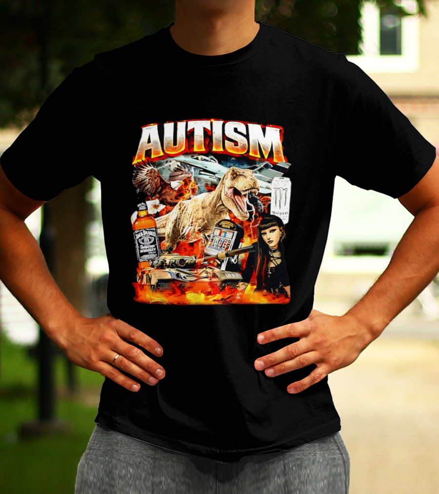 Autism Rex Eagle Jack Daniel's Tank Monster Energy Explosion T-Shirt