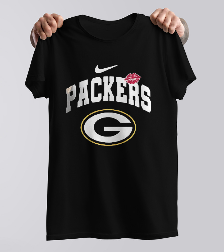 Green Bay Packers Nike Lipstick Kiss Sports Fan T-Shirt