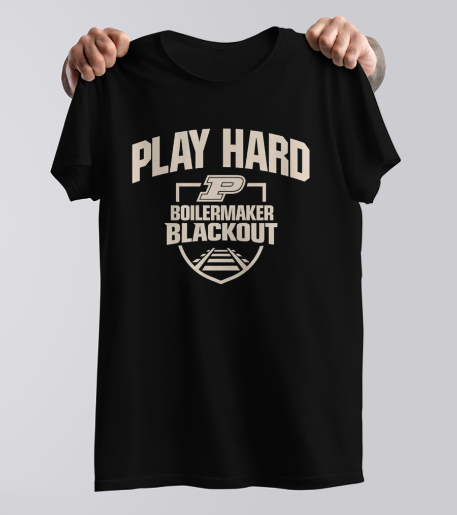 Purdue Boilermaker Blackout Play Hard 2026 P T-Shirt