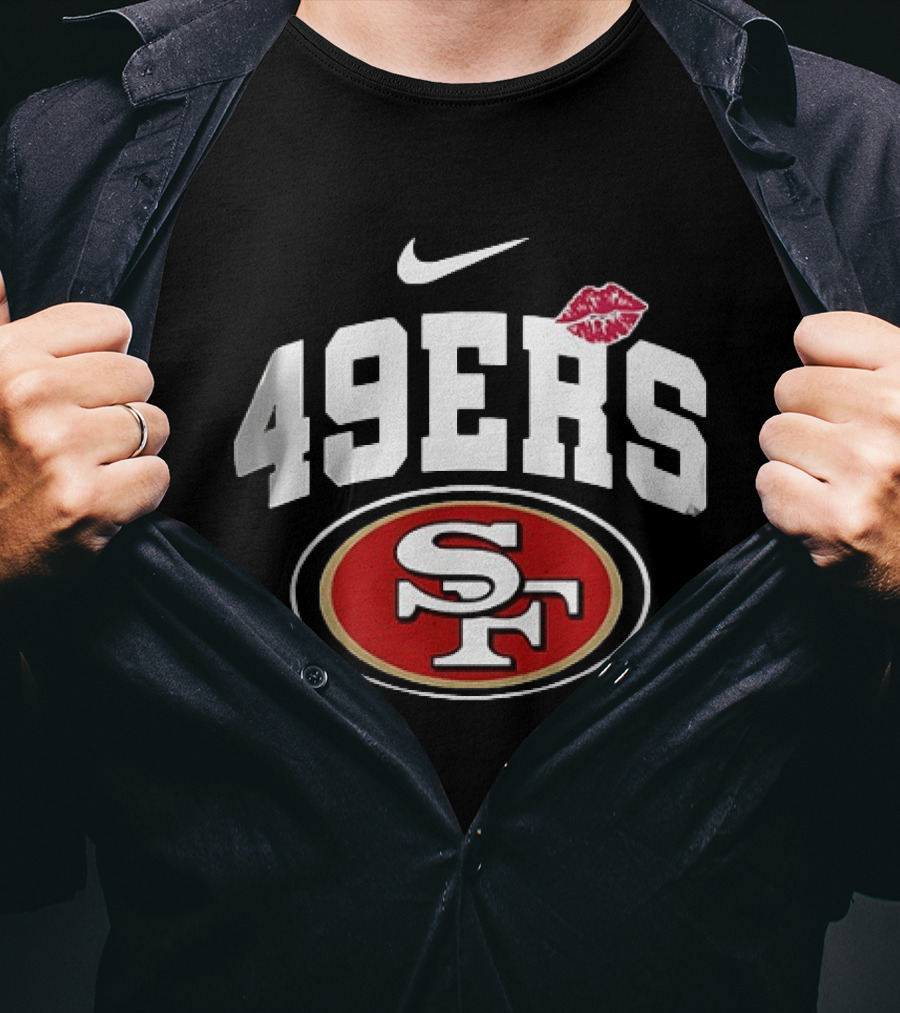 Nike San Francisco 49ers 49ers SF Lip Print Kiss Mark T-Shirt