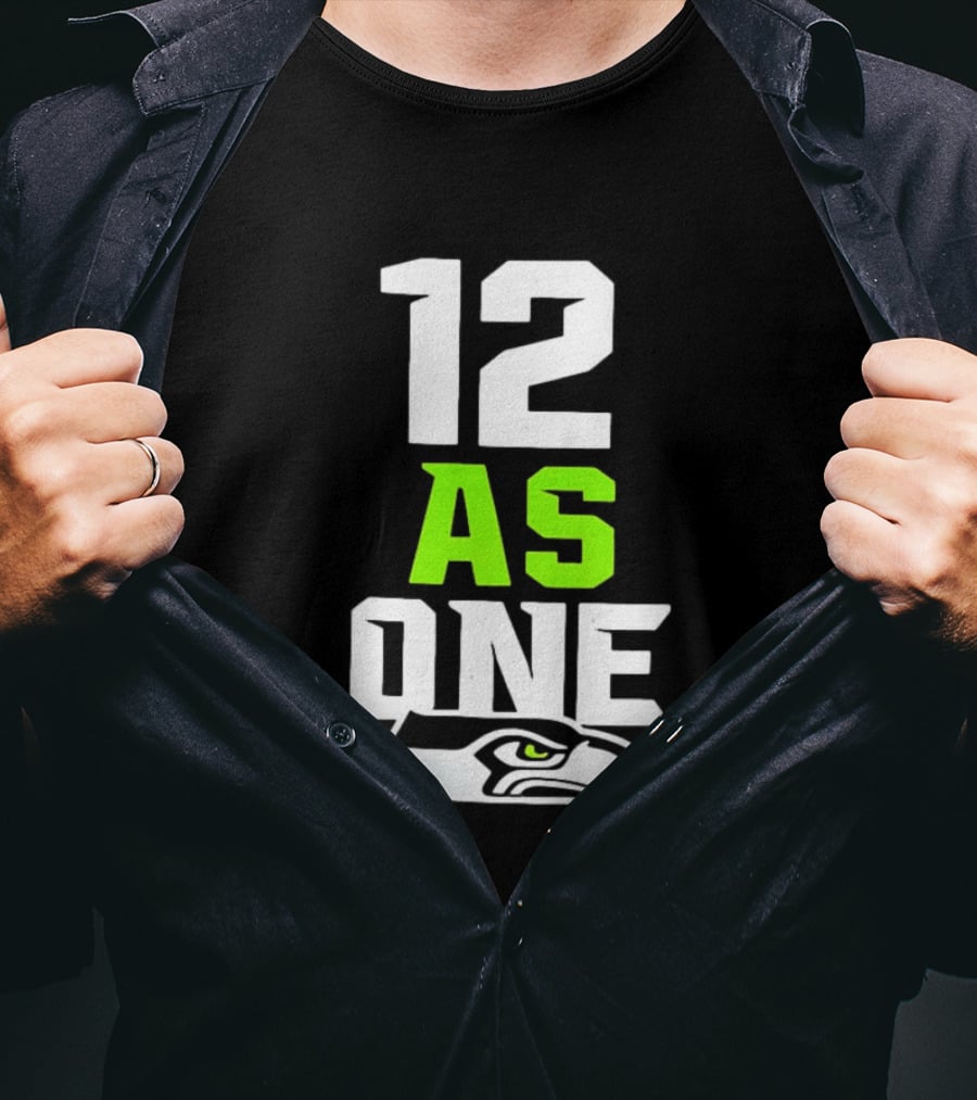 Seattle Seahawks 12 As One Fan Slogan With Team T-Shirt