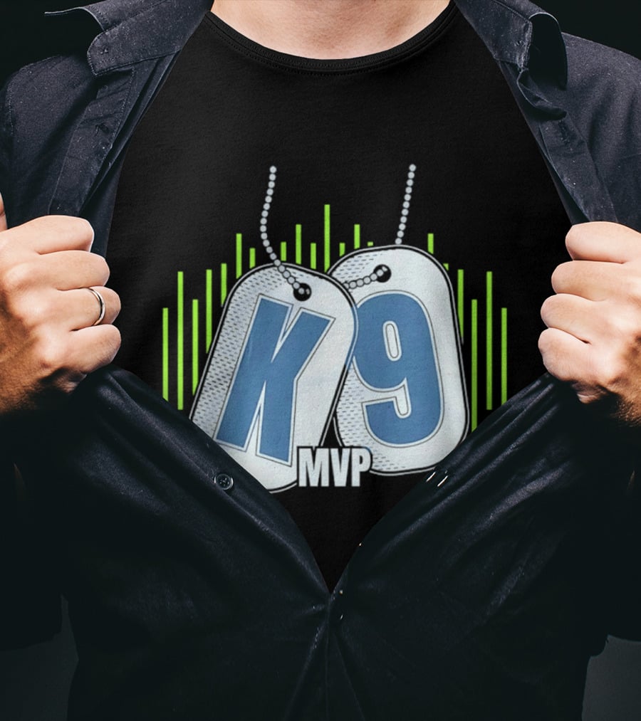 Seattle Seahawks K9 MVP Navy Dog Tags T-Shirt