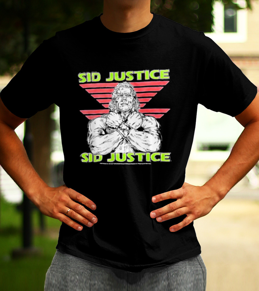 Sid Justice Wrestling Icon Retro Red T-Shirt