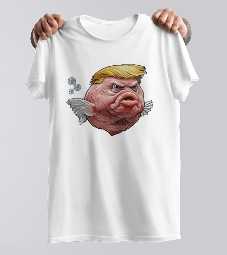 Angry Fish Trump Political Cartoon Satire T-Shirt