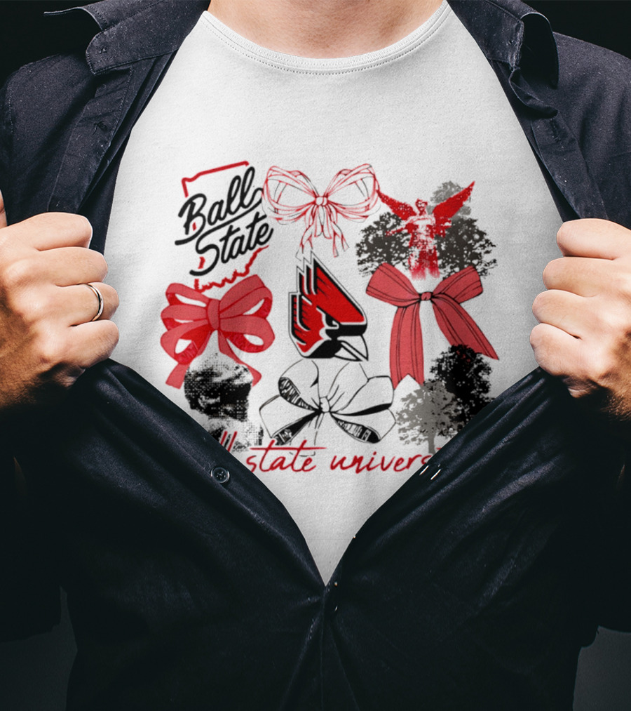 Ball State University Cardinals Bow T-Shirt