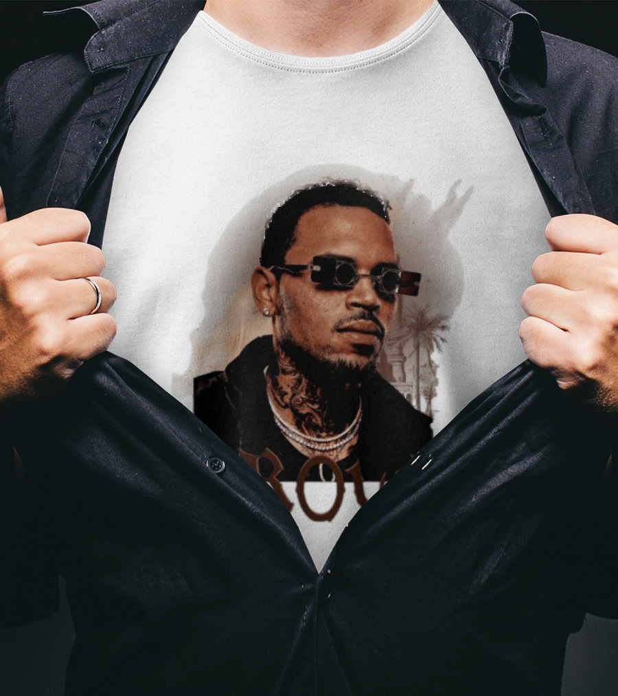 Chris Brown Highline Urban Style Sunglasses And Tattoos T-Shirt