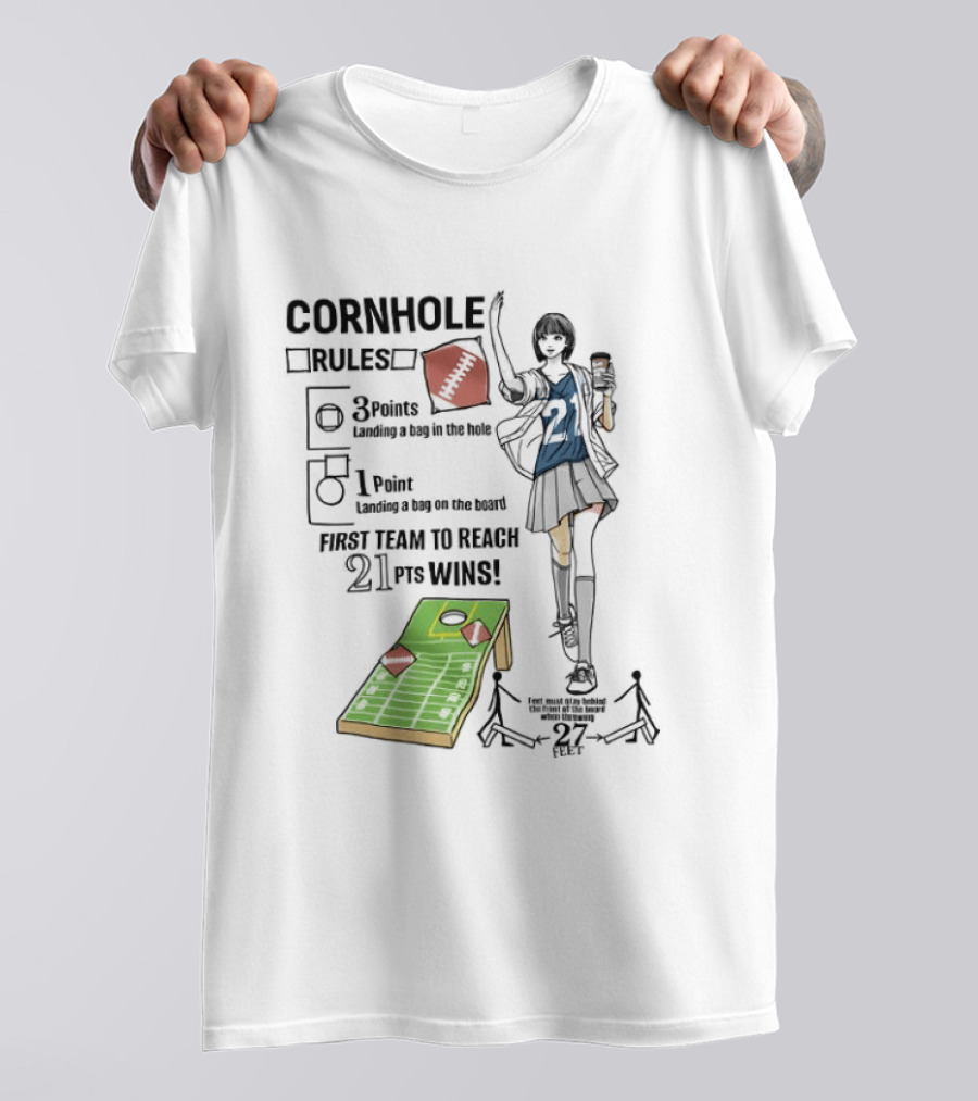 Cornhole Rules First Team To Reach 21 Points Wins T-Shirt