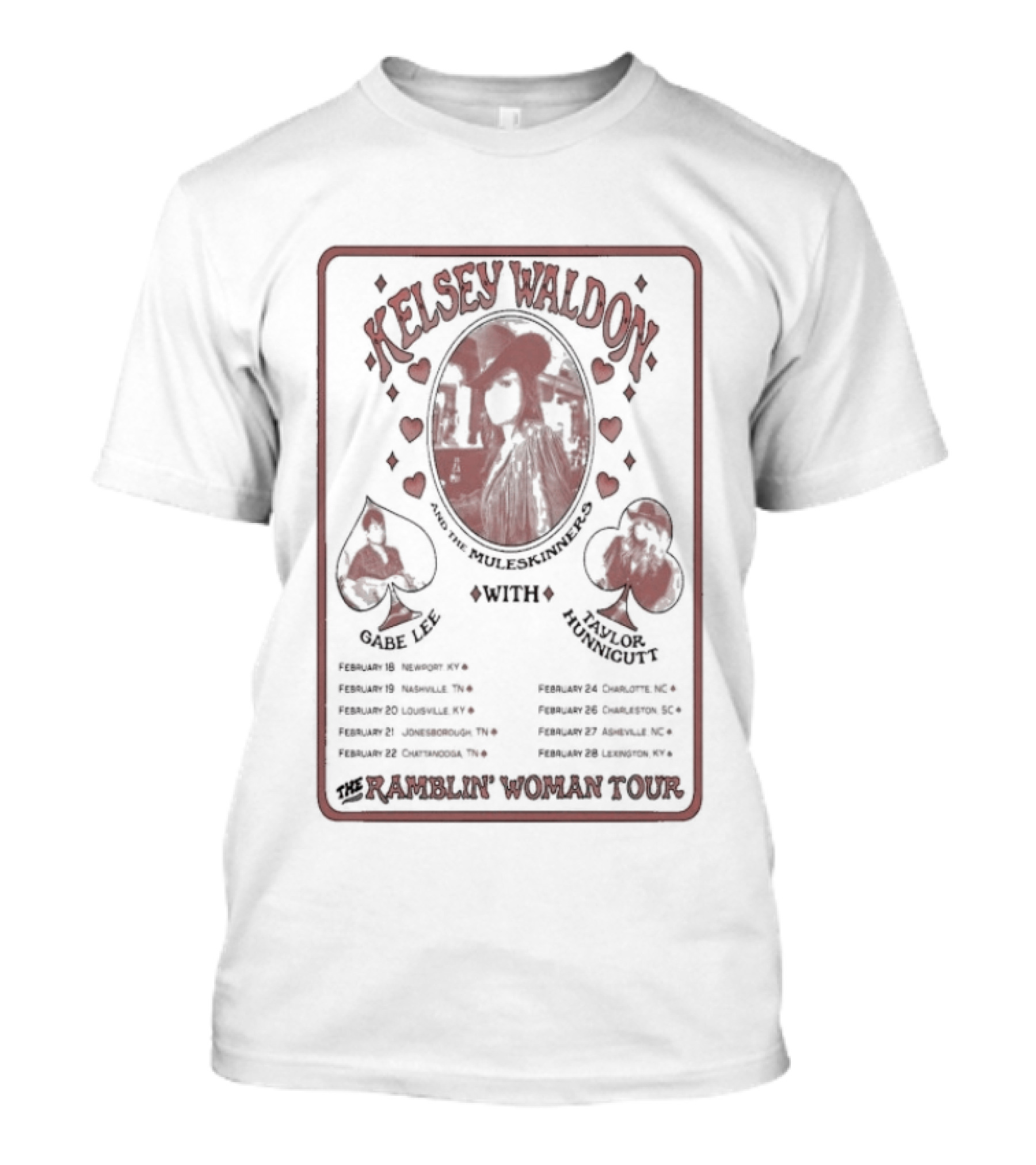 Kelsey Waldon Ramblin' Woman Tour February 18 2026 Newport KY Playing Card T-Shirt