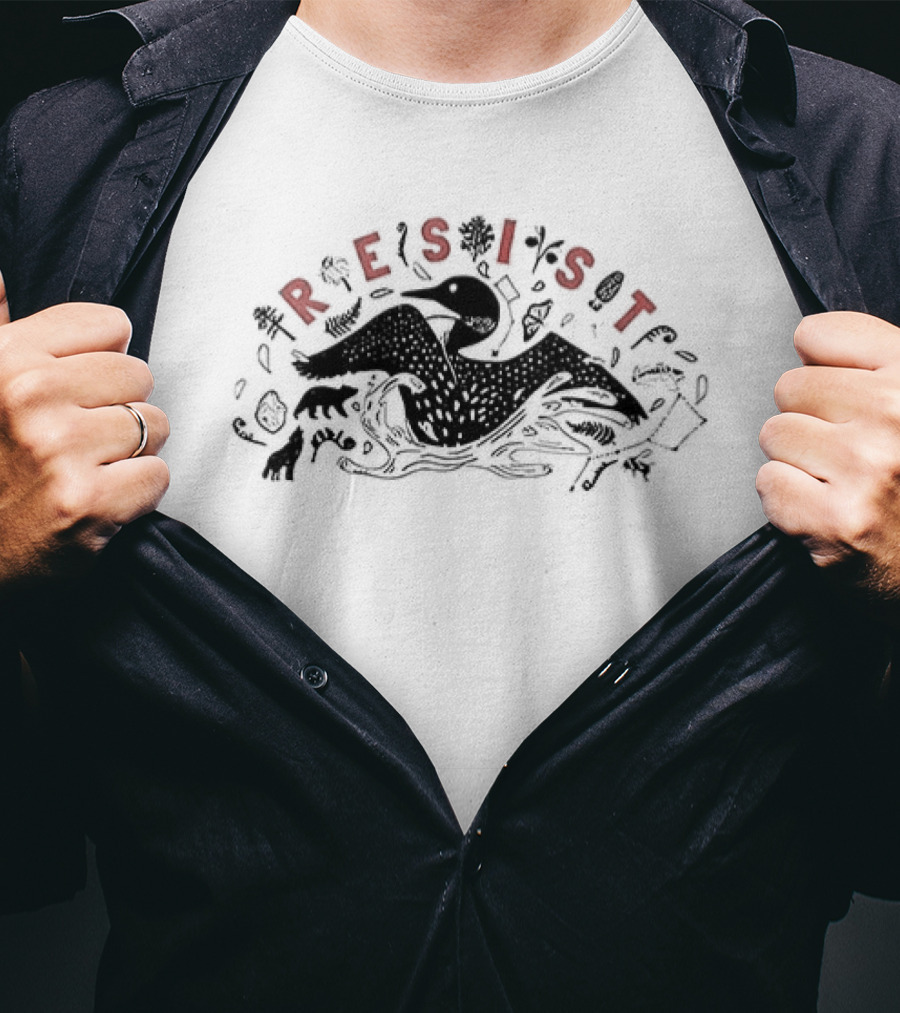 Minnesota Loon Resist Wildlife Conservation Advocate T-Shirt
