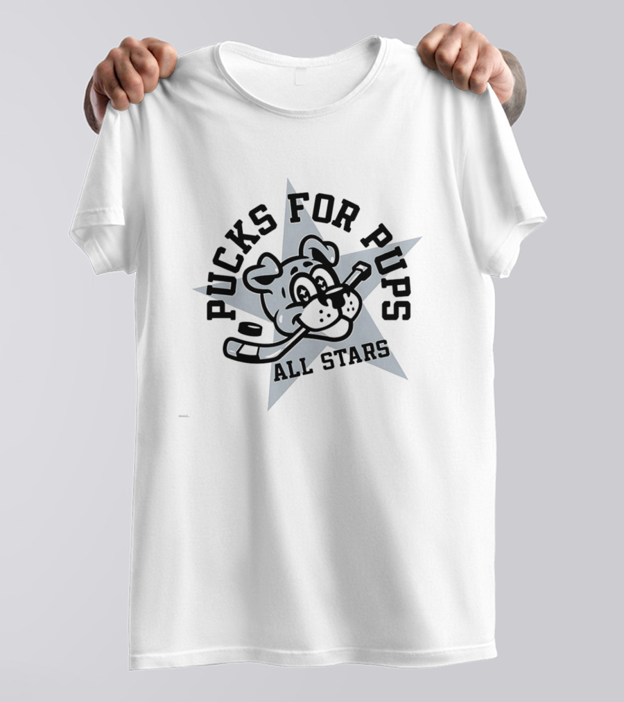 Pucks For Pups All Stars Hockey Dog Mascot Star T-Shirt
