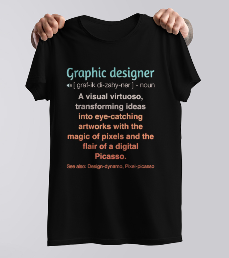 Graphic Designer Magic Of Pixels Flair Digital Picasso T-Shirt