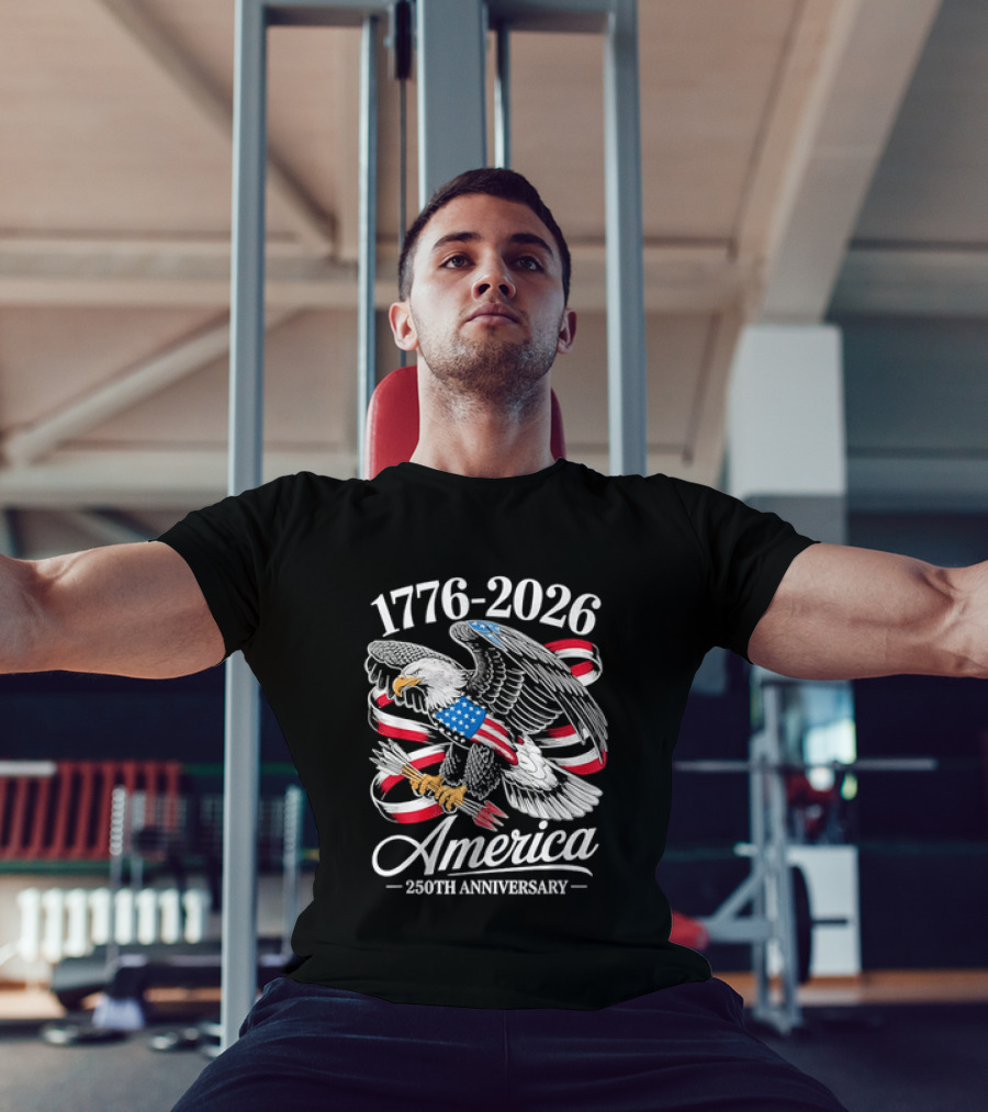 1776 2026 America 250th Anniversary Eagle Flag T-Shirt