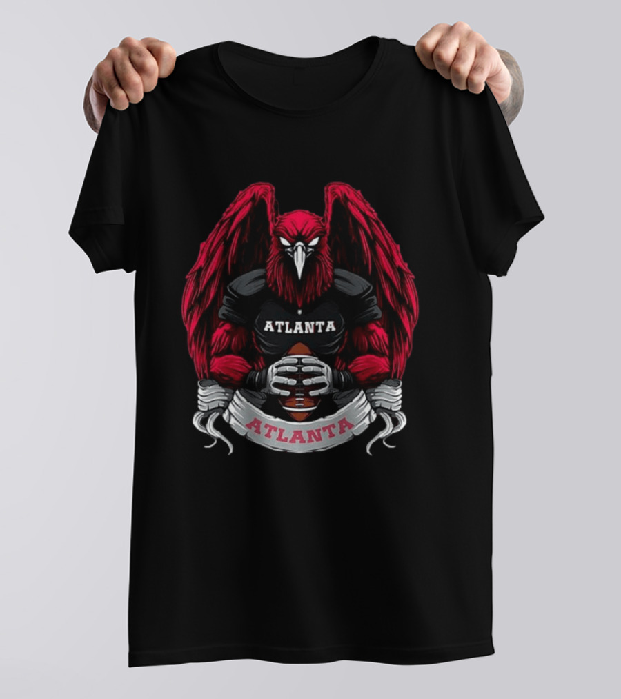 Atlanta Falcons Football Team Fierce Red Falcon Gripping Ball T-Shirt
