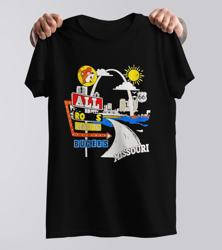All Roads Lead To Buc Ee's Missouri Route 66 T-Shirt