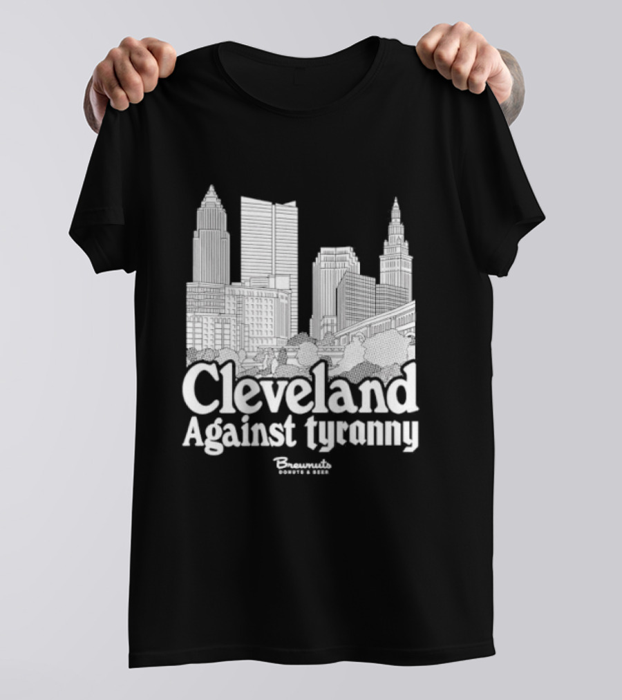 Cleveland Against Tyranny City Skyline Tower City Terminal Towers T-Shirt
