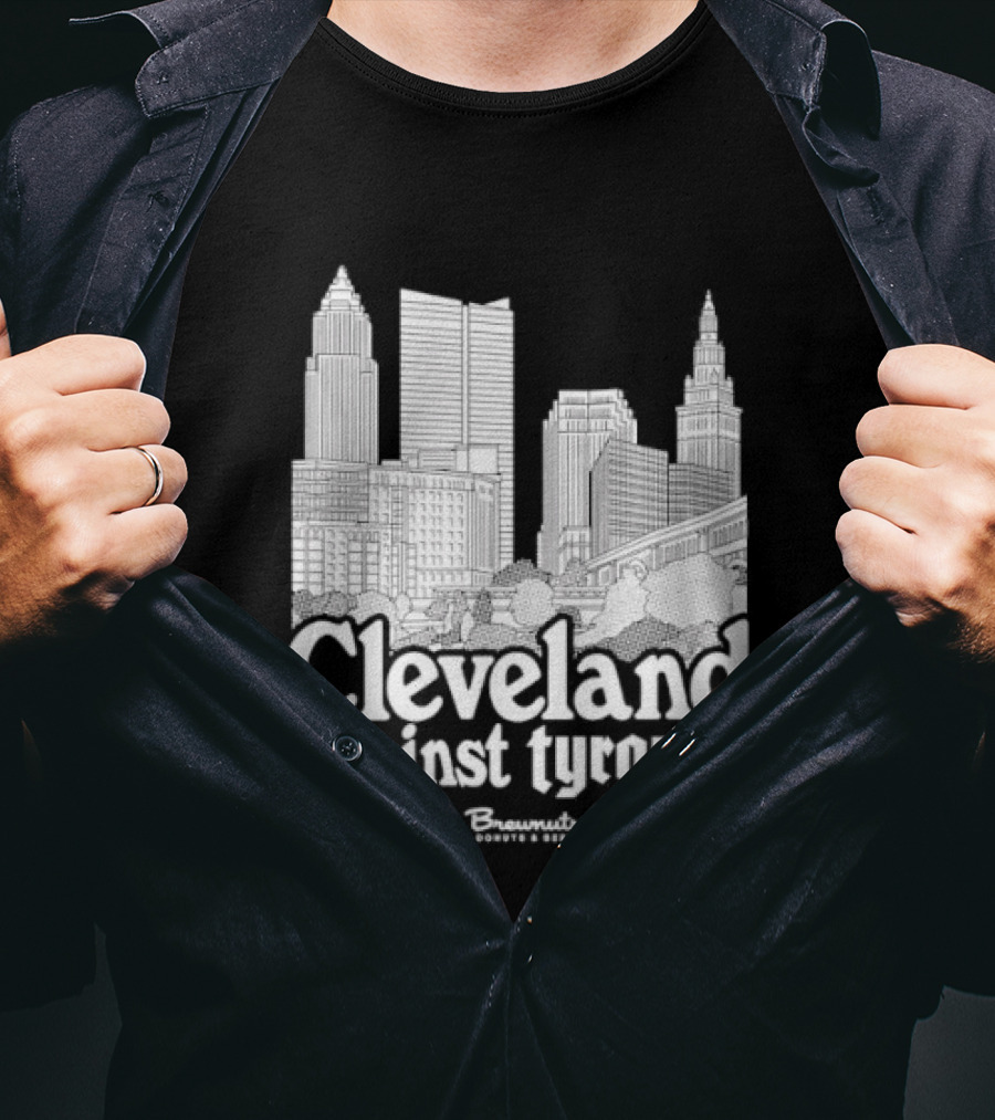 Cleveland Against Tyranny City Skyline Tower City Terminal Towers T-Shirt
