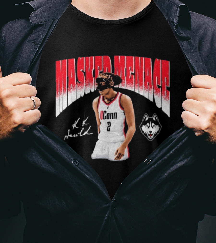 UConn Huskies KK Arnold Masked Menace Basketball Player T-Shirt