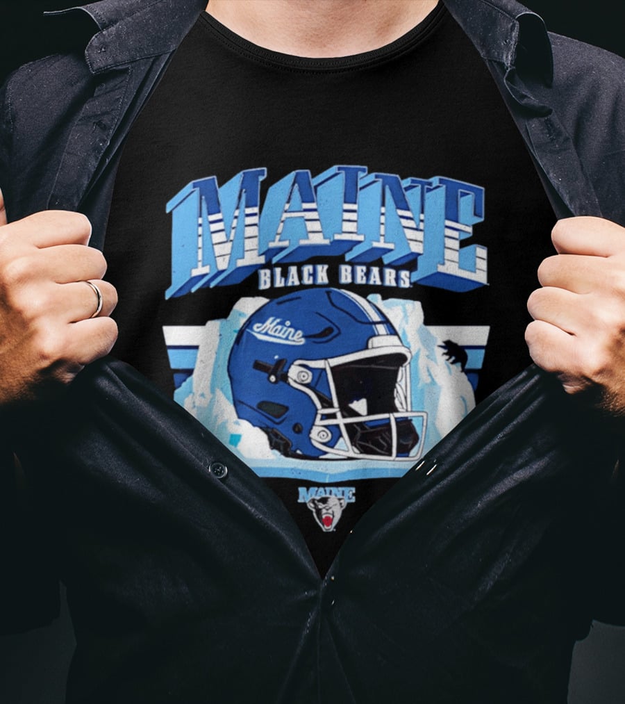 Maine Black Bears Football Helmet NCAA Team Spirit T-Shirt