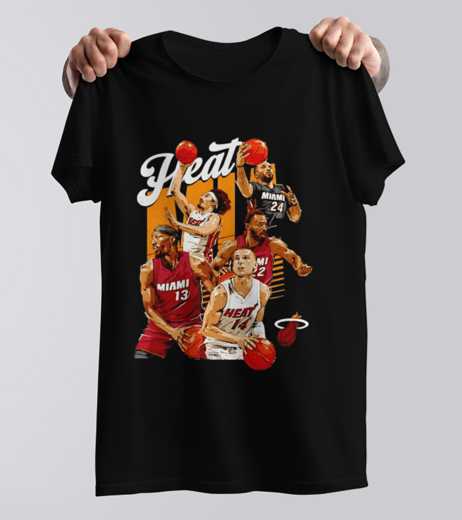 Miami Heat 2026 Starting 5 Basketball Players Miami 13 14 22 24 T-Shirt