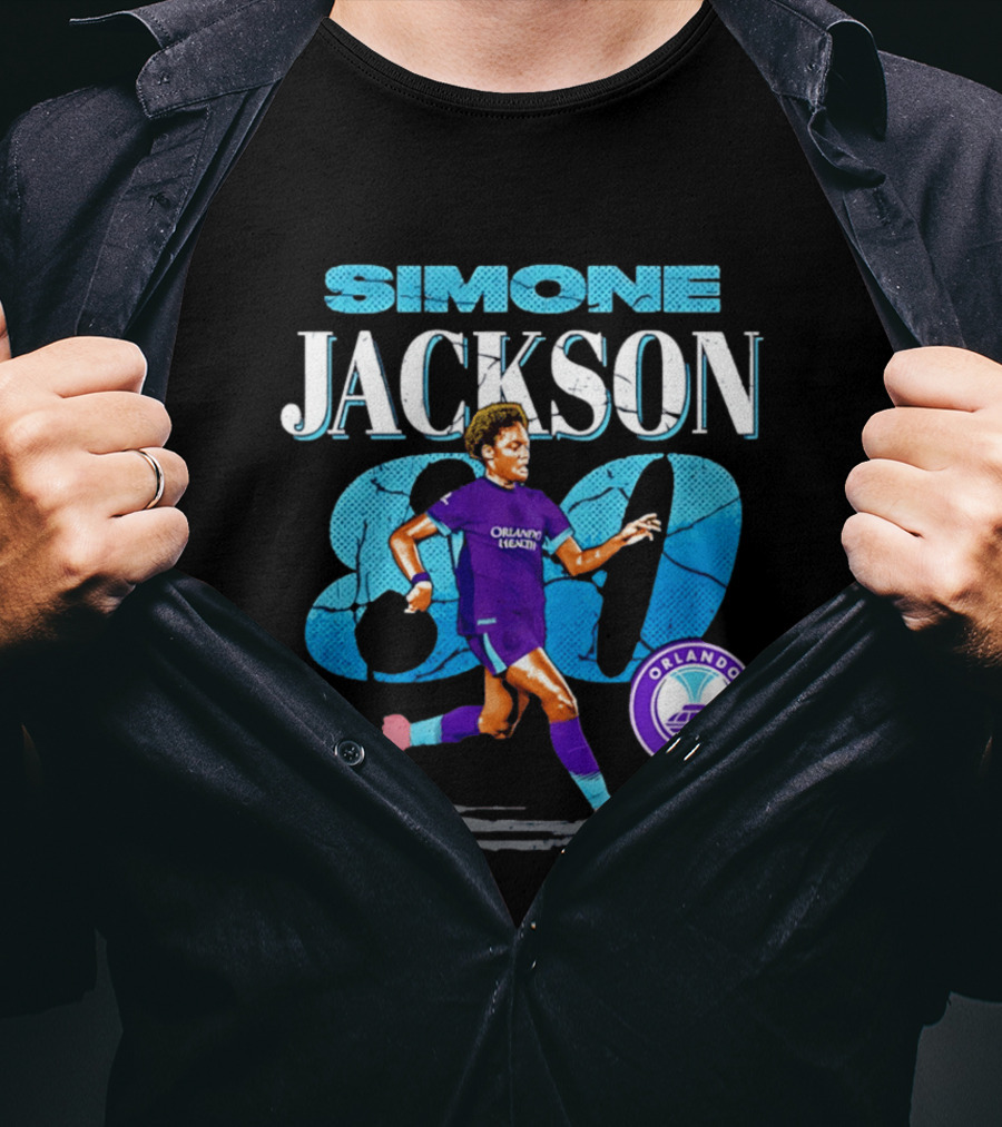 Simone Jackson Orlando Pride 80 Cracked Number Soccer T-Shirt