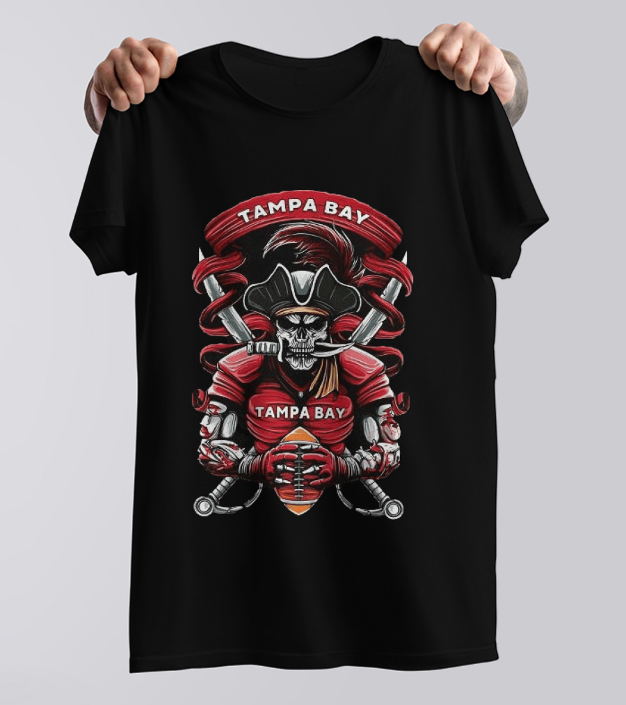 Tampa Bay Buccaneers Pirate Skull Football Warrior T-Shirt