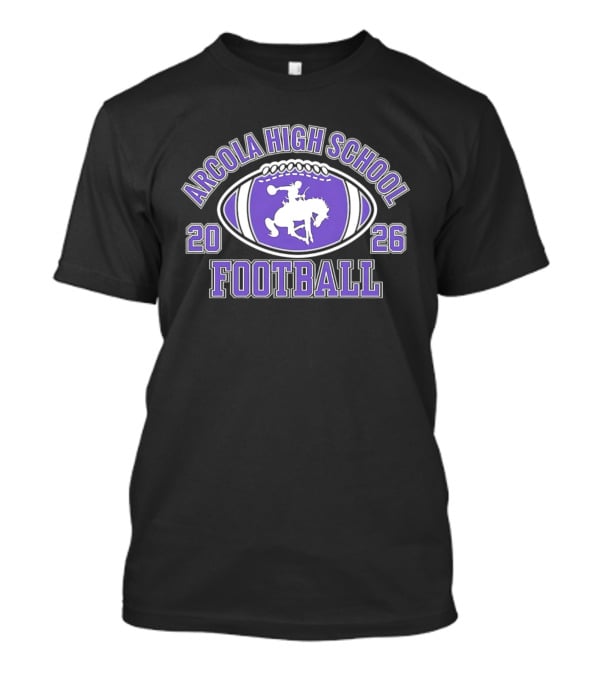 Arcola High School Football 2026 Purple Football T-Shirt