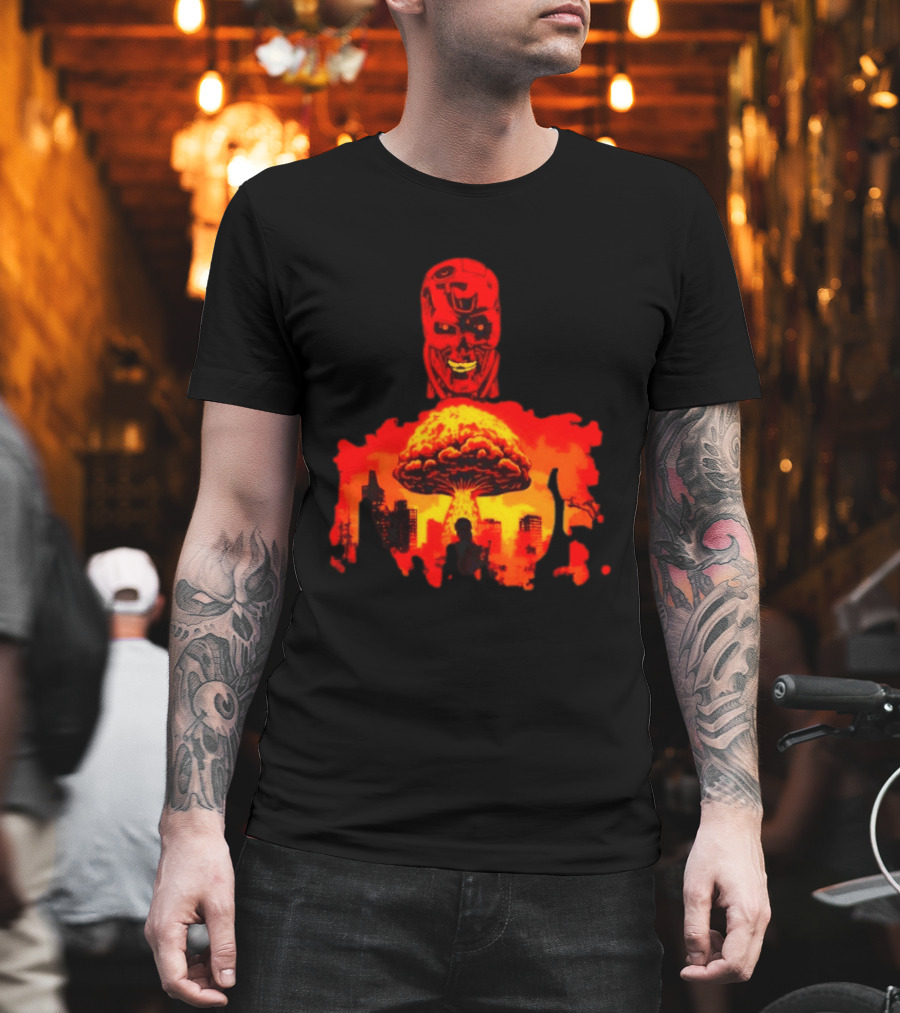 Determined Fate Skull Red Apocalypse Scene T-Shirt
