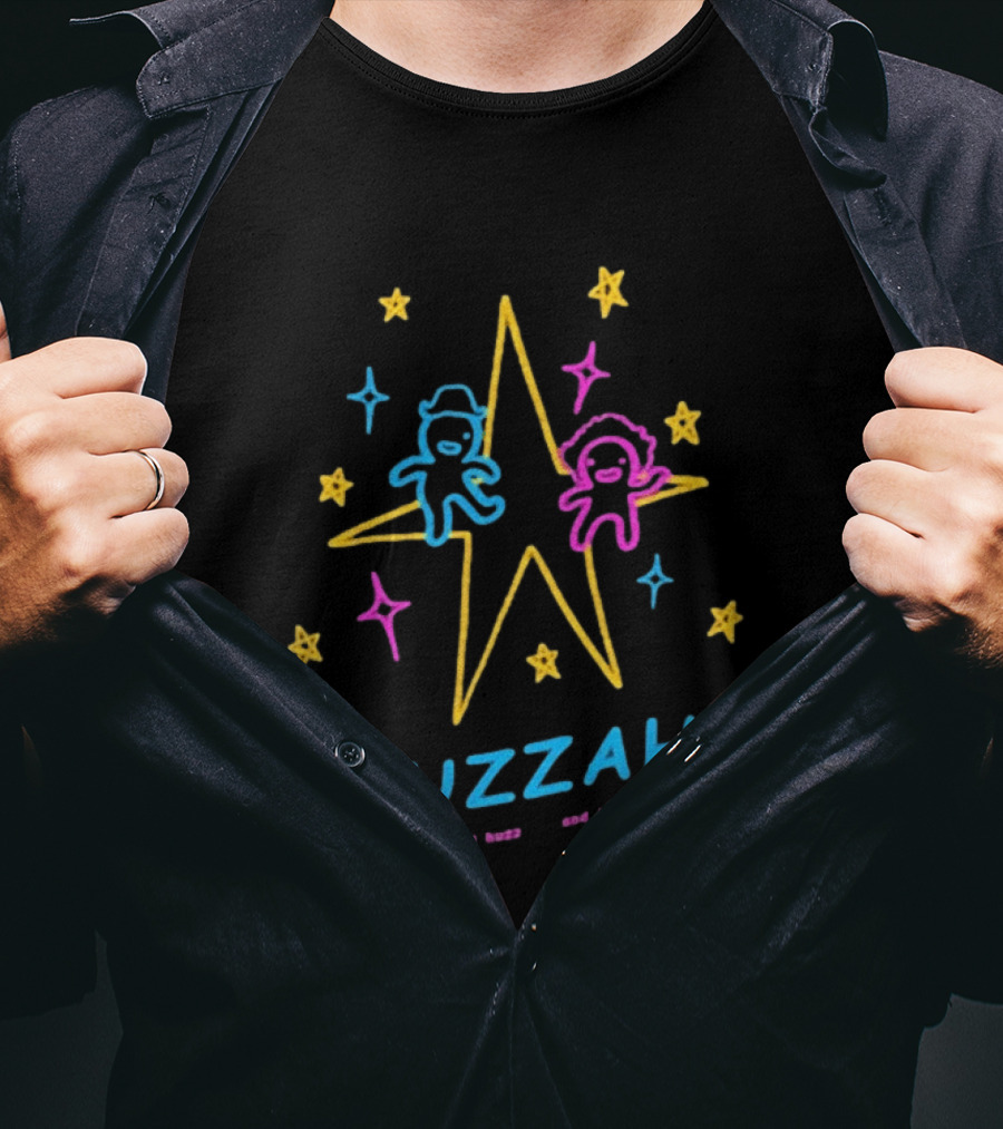 Huzzah He Said Huzz And He Said Ah Stars Colorful Cartoon Characters T-Shirt