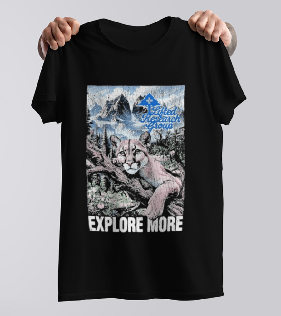 Lifted Research Group Explore More With Mountain Lion And Scenic Forest T-Shirt