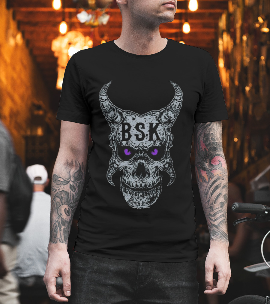 Mark Calaway The Undertaker BSK Skull Horns Purple Eyes T-Shirt