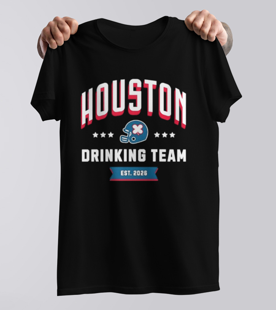 Houston Drinking Team 2026 Helmet Design Stars T-Shirt