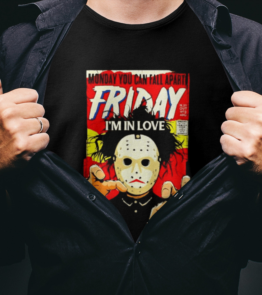 Monday You Can Fall Apart Friday I'm In Love Jason Voorhees Comic T-Shirt
