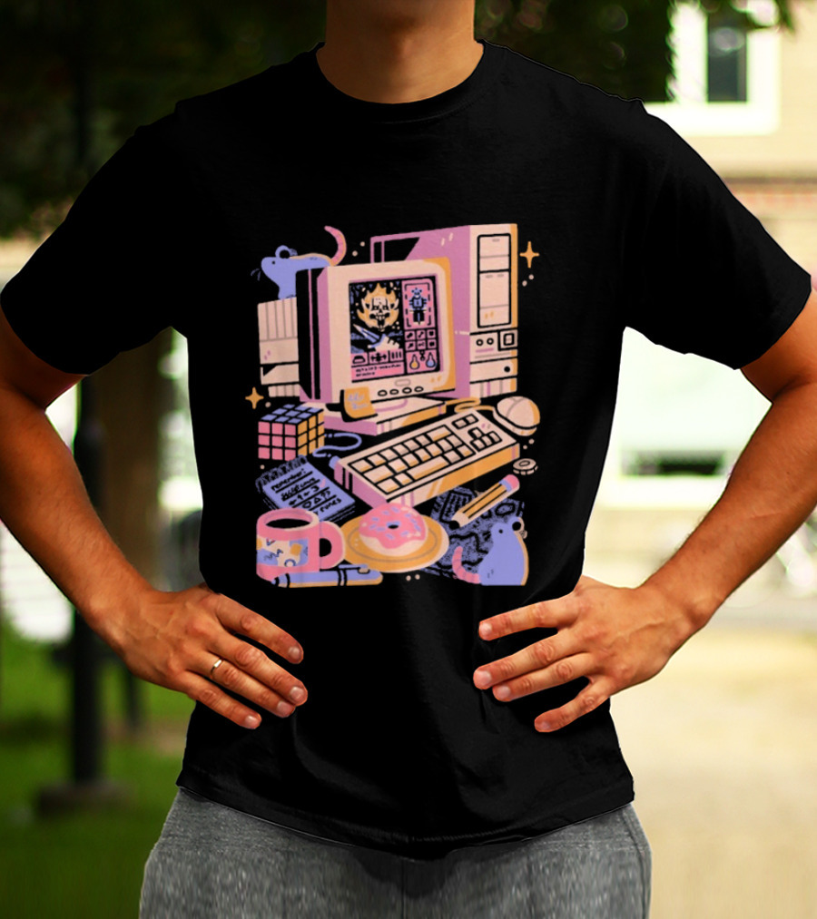 1000 Dead Draculas Computer Mice Retro Gaming Pastel Aesthetic T-Shirt