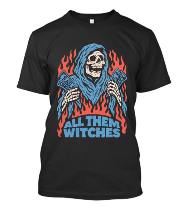All Them Witches Skeleton Hooded Figure Fiery 2026 T-Shirt