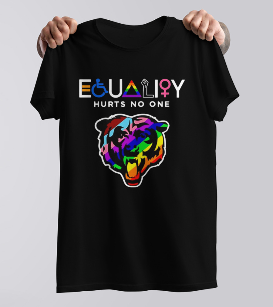 Chicago Bears Equality Hurts No One Rainbow Bear Diversity T-Shirt