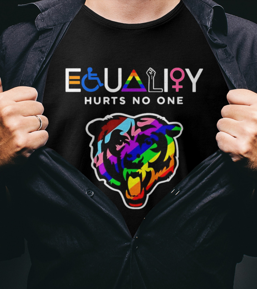 Chicago Bears Equality Hurts No One Rainbow Bear Diversity T-Shirt