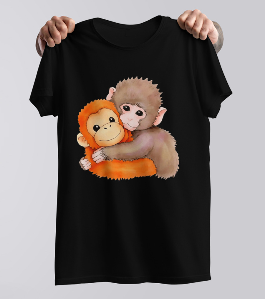 Baby Monkey Named Punch Hugging Meme Cute Animal Friendship T-Shirt