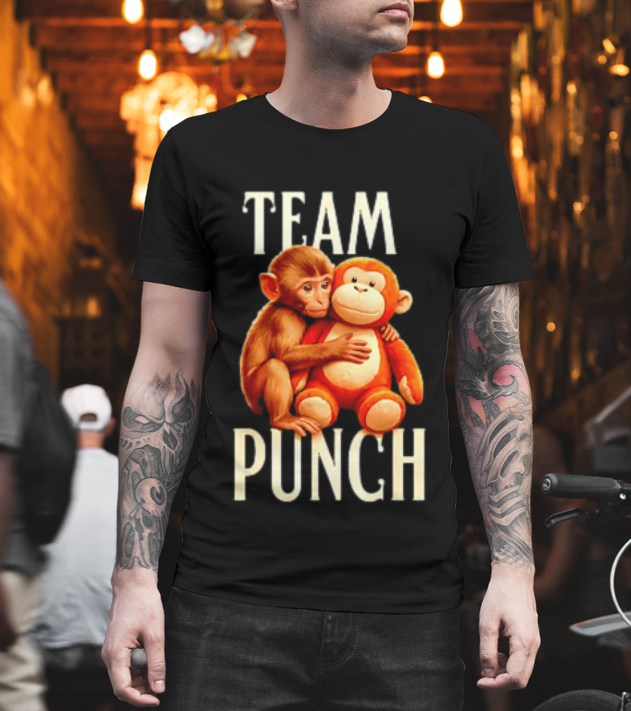 Baby Monkey Team Punch Cartoon T-Shirt