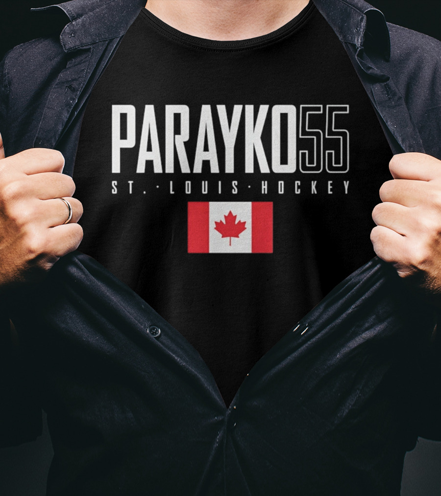 Parayko 55 St. Louis Hockey Canada Flag T-Shirt