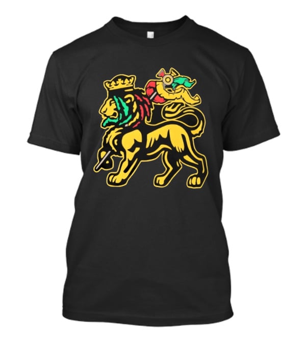 Conquering Lion Of Judah Rastafarian Flag T-Shirt