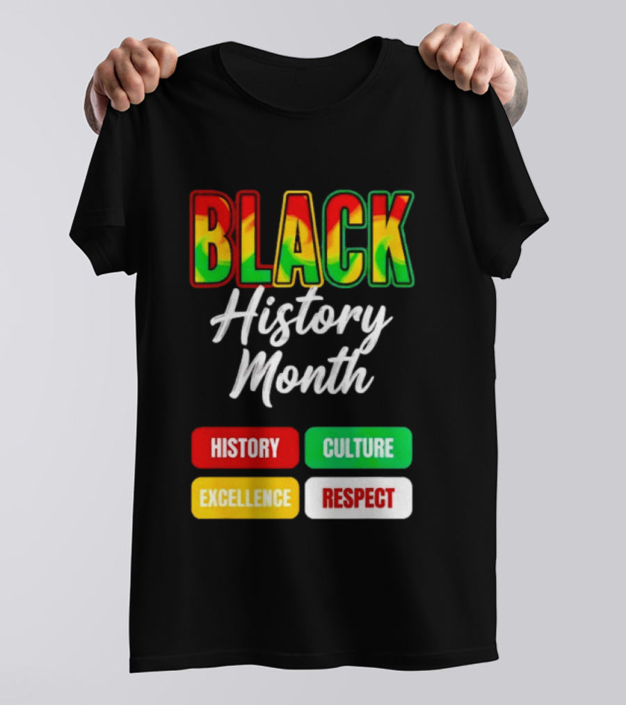 BLACK History Month History Culture Excellence Respect T-Shirt