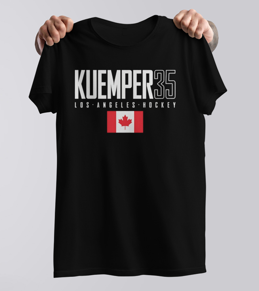 Kuemper 35 Los Angeles Hockey Canada Flag T-Shirt