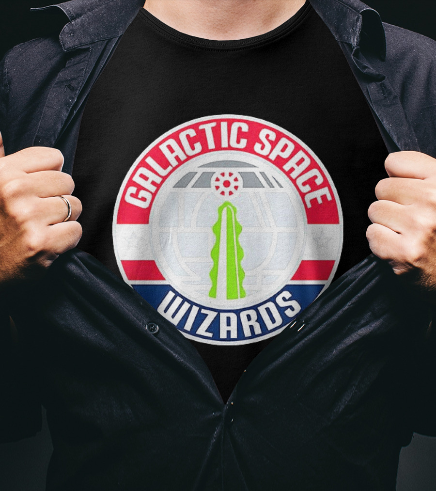 Galactic Space Wizards Iconic Sci Fi Emblem Magic Force Motif T-Shirt