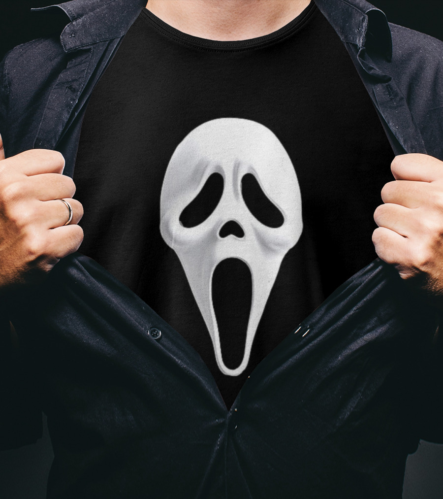 Ghost Face Scream Mask Iconic Horror Villain T-Shirt