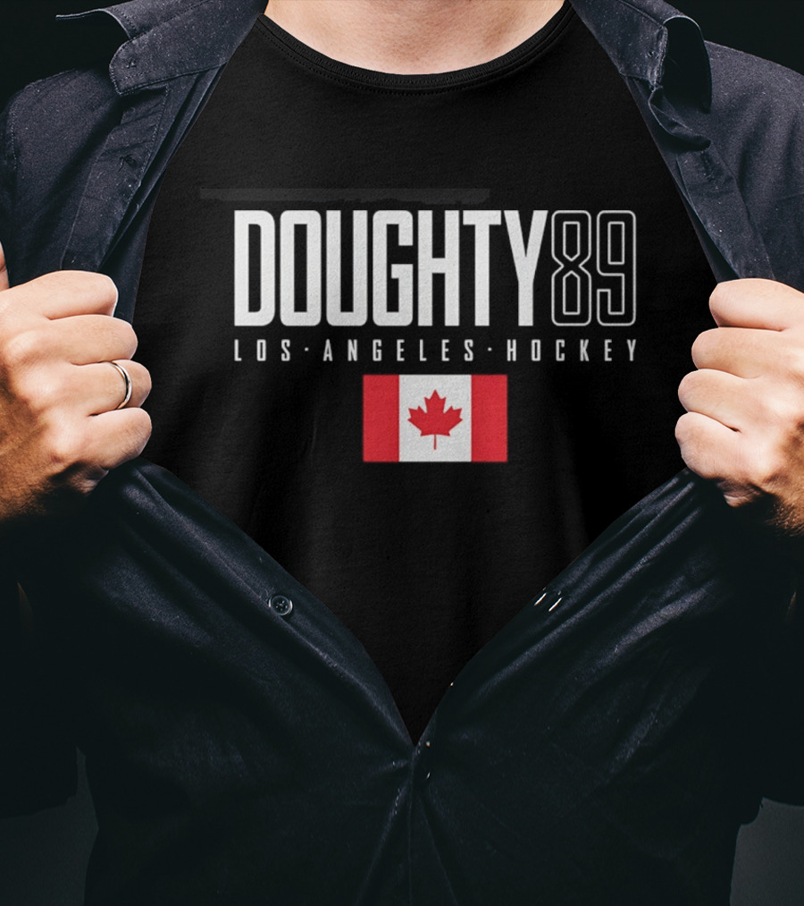 Doughty 89 Los Angeles Hockey Canada Flag T-Shirt