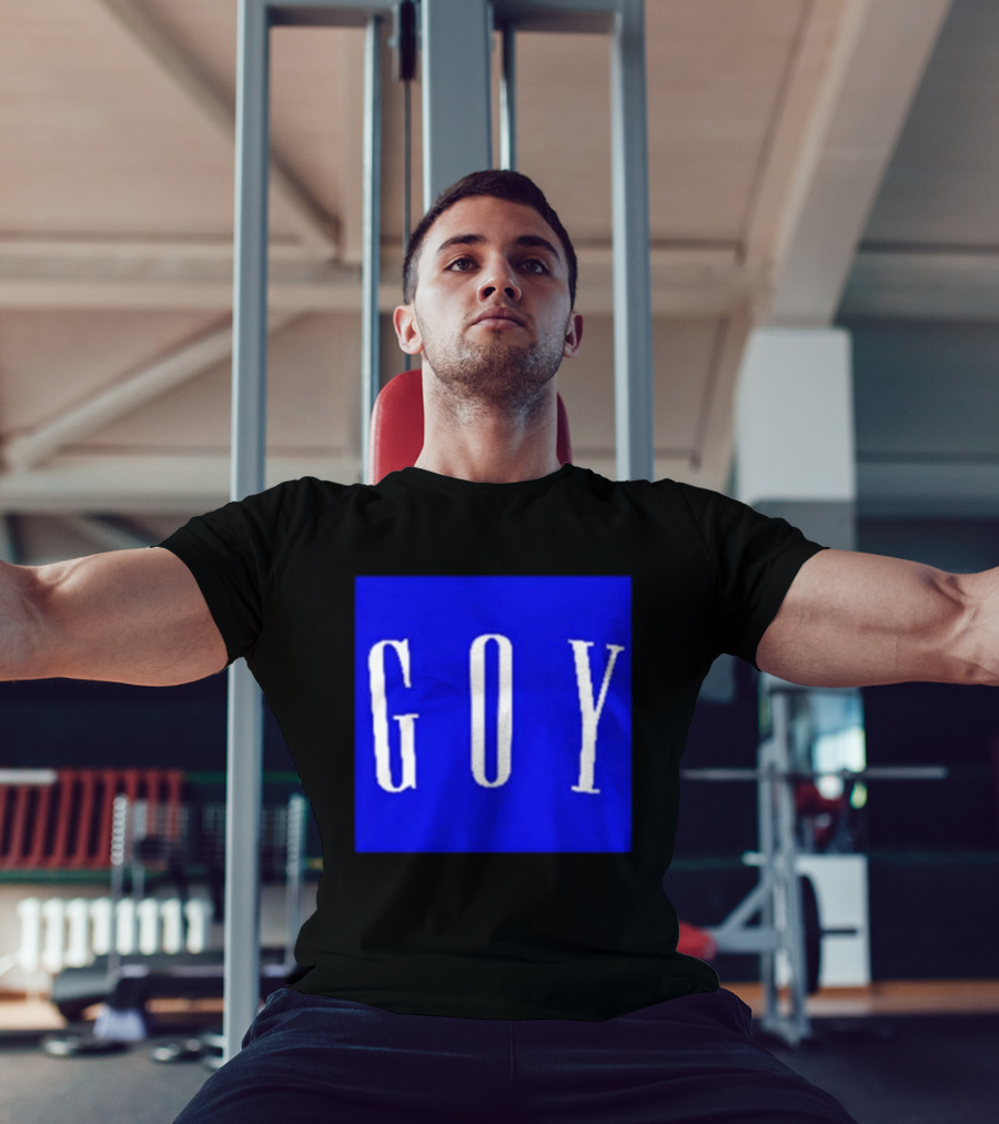 GOY Blue Bold Text Minimalist T-Shirt